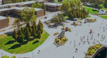 University Campus with Students