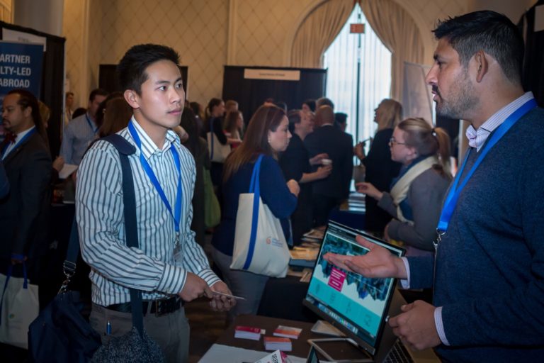 study abroad student at a conference