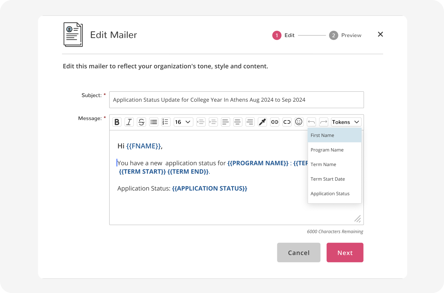 Mailer Editor Mockup