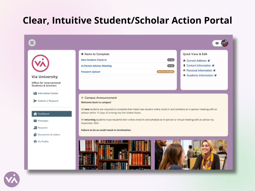 WClear, Intuitive Student:Scholar Action Portal